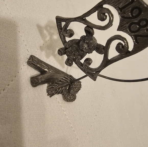 Handmade 100% Pewter Ornaments Bears Beautiful with Stands for tree or Table Vin - Picture 3 of 14